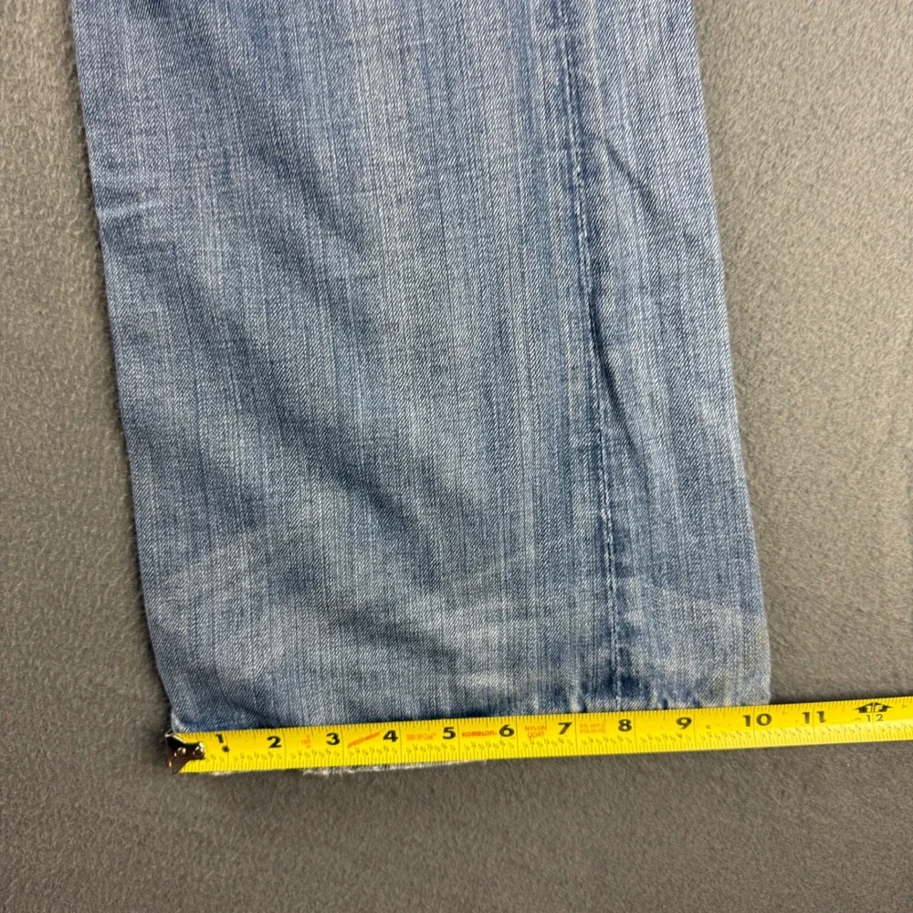 Rock Revival Antonio Jeans Men's 36 (Fits 38x36) Blue Bootcut Thick Stitch Y2K